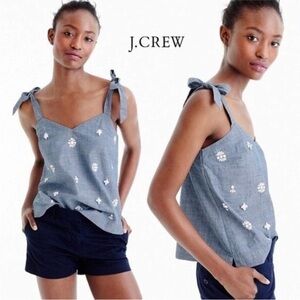 J. Crew Blue and White Camisole Top